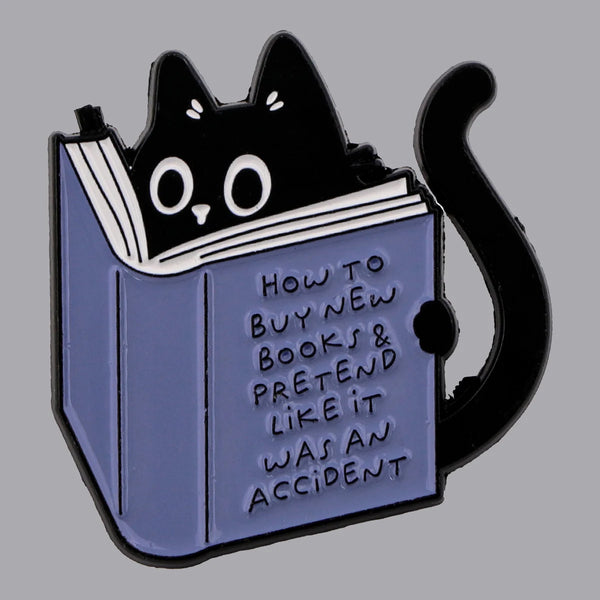How To Buy New Books Cat Pin