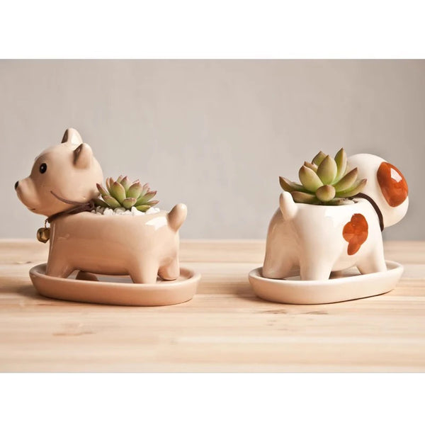 Miniatures Ceramic Dog Vase