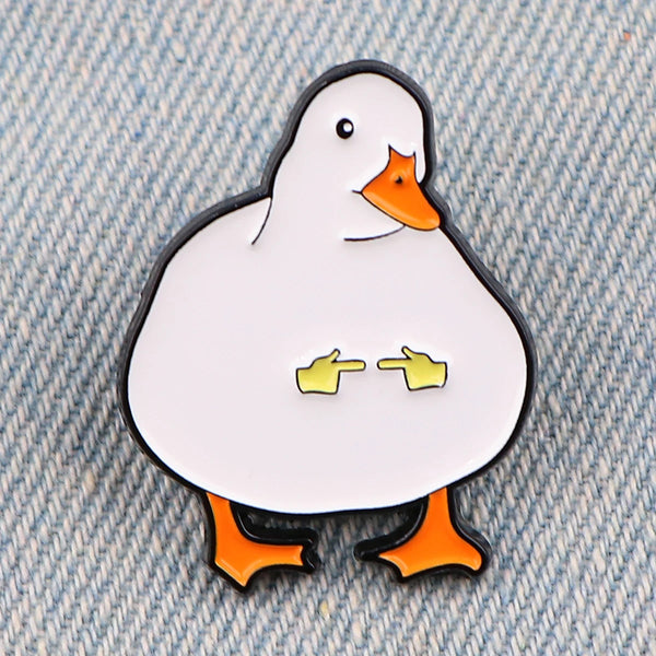 Shy Duck Enamel Pin