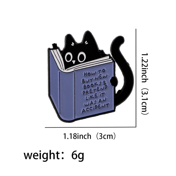 How To Buy New Books Cat Pin