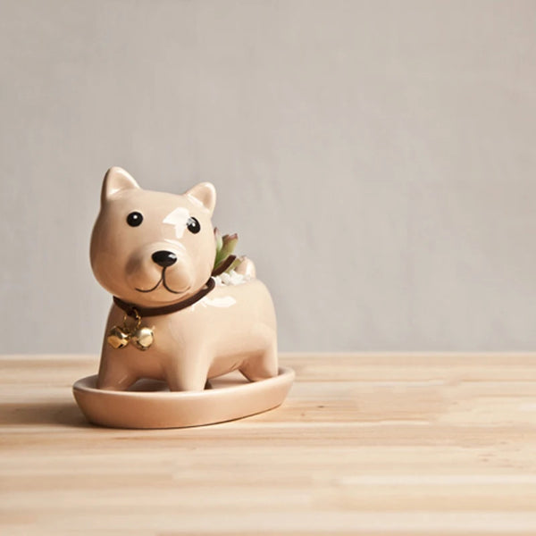 Miniatures Ceramic Dog Vase