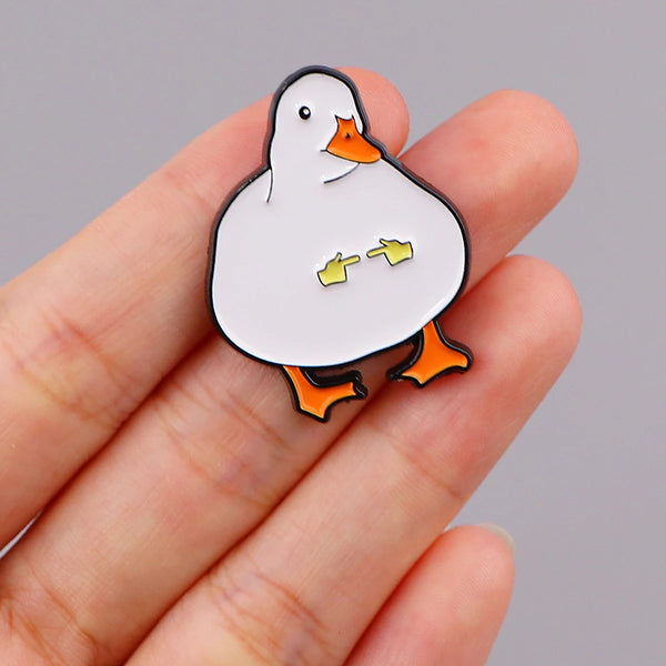 Shy Duck Enamel Pin