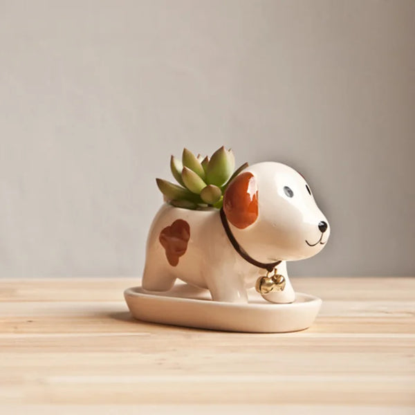 Miniatures Ceramic Dog Vase