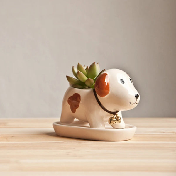 Miniatures Ceramic Dog Vase