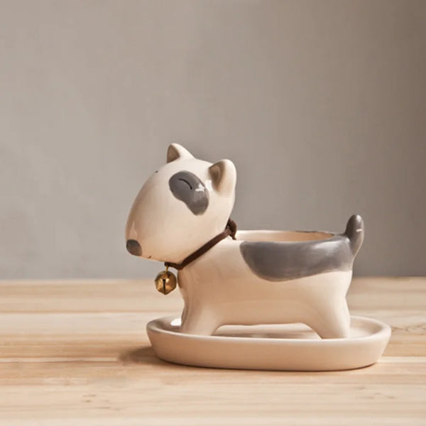 Miniatures Ceramic Dog Vase