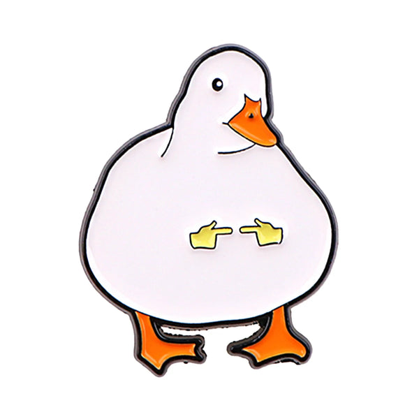 Shy Duck Enamel Pin