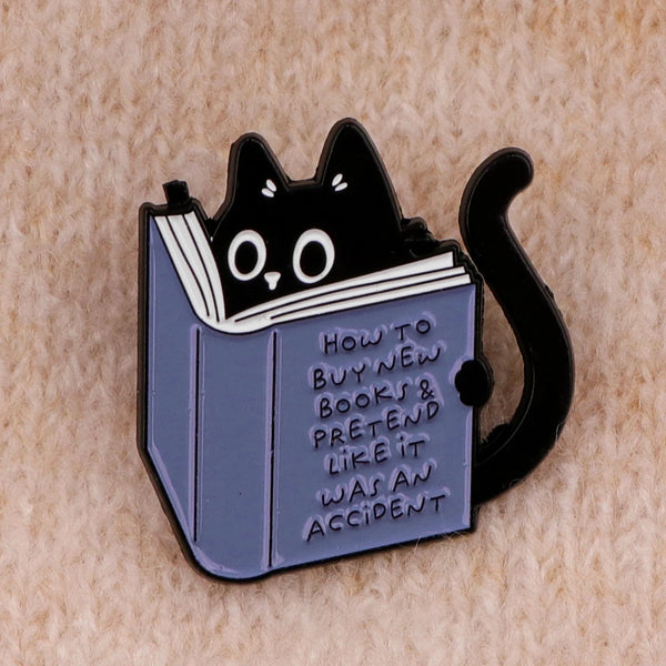 How To Buy New Books Cat Pin