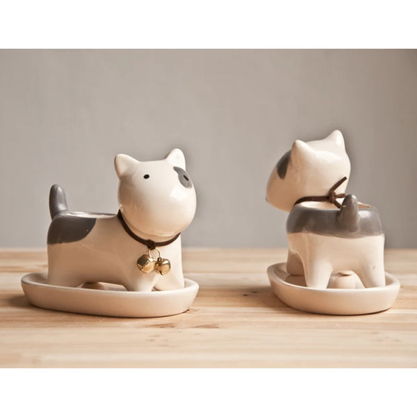 Miniatures Ceramic Dog Vase